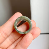 17.2mm A-Grade Natural Dark Green Jadeite Archer Ring Band No. 161920