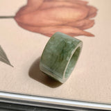17.2mm A-Grade Natural Dark Green Jadeite Archer Ring Band No. 161931