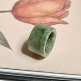 17.2mm A-Grade Natural Dark Green Jadeite Archer Ring Band No. 161931
