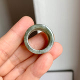 17.2mm A-Grade Natural Dark Green Jadeite Archer Ring Band No. 161931