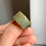 17.2mm A-Grade Natural Dark Yellowish Green Jadeite Archer Ring Band No. 161923