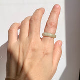 15.9mm A-Grade Natural Light Greenish Yellow Jadeite Ring Band No: 161829