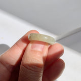 15.9mm A-Grade Natural Light Greenish Yellow Jadeite Ring Band No: 161829