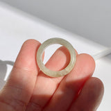 15.9mm A-Grade Natural Light Greenish Yellow Jadeite Ring Band No: 161829