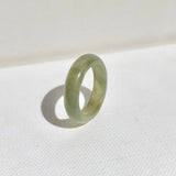 15.4mm A-Grade Natural Yellowish Green Jadeite Ring Band No: 161808