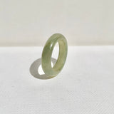 15.4mm A-Grade Natural Yellowish Green Jadeite Ring Band No: 161808