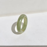 15.4mm A-Grade Natural Yellowish Green Jadeite Ring Band No: 161808