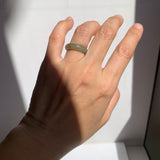 15.4mm A-Grade Natural Yellowish Green Jadeite Ring Band No: 161808