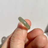 15.4mm A-Grade Natural Yellowish Green Jadeite Ring Band No: 161808