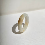 16.9mm A-Grade Natural White Yellow Jadeite Ring Band No: 161911