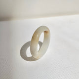 16.9mm A-Grade Natural White Yellow Jadeite Ring Band No: 161911