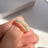 16.9mm A-Grade Natural White Yellow Jadeite Ring Band No: 161911