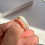 16.9mm A-Grade Natural White Yellow Jadeite Ring Band No: 161911