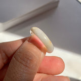 16.9mm A-Grade Natural White Yellow Jadeite Ring Band No: 161911