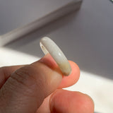 16.9mm A-Grade Natural White Yellow Jadeite Ring Band No: 161911