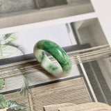 16.9mm A-Grade Natural Imperial Floral Jadeite Ring Band No: 161474