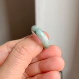 16.9mm A-Grade Natural Imperial Floral Jadeite Ring Band No: 161474