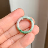 16.9mm A-Grade Natural Imperial Floral Jadeite Ring Band No: 161474