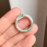 16.9mm A-Grade Natural Imperial Floral Jadeite Ring Band No: 161474