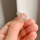 16.9mm A-Grade Natural Light Greenish Yellow Jadeite Ring Band No: 161908