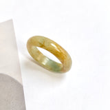 17.1mm A-Grade Natural Yellow Bluish Green Jadeite Ring Band No: 161863