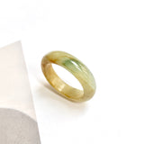 17.1mm A-Grade Natural Yellow Bluish Green Jadeite Ring Band No: 161863