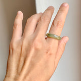 17.1mm A-Grade Natural Yellow Bluish Green Jadeite Ring Band No: 161863
