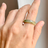 17.1mm A-Grade Natural Yellow Bluish Green Jadeite Ring Band No: 161863