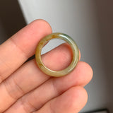 17.1mm A-Grade Natural Yellow Bluish Green Jadeite Ring Band No: 161863