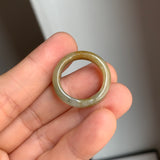 17.1mm A-Grade Natural Yellow Bluish Green Jadeite Ring Band No: 161863