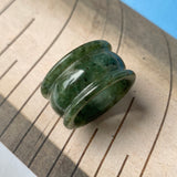 19.3mm A-Grade Natural Dark Green Jadeite Archer Ring Band No.161587