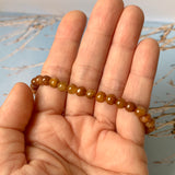 5.4mm A-Grade Natural Reddish Brown Jadeite Beaded Bracelet No.190387