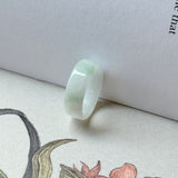 14.8mm A-Grade Natural Light Lavender Green Jadeite Abacus Ring Band No.162510
