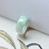 14.9mm A-Grade Natural Light Lavender Green Jadeite Abacus Ring Band No.162511