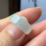 14.9mm A-Grade Natural Light Lavender Green Jadeite Abacus Ring Band No.162511