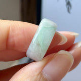 14.9mm A-Grade Natural Light Lavender Green Jadeite Abacus Ring Band No.162511