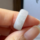 14.9mm A-Grade Natural Light Lavender Green Jadeite Abacus Ring Band No.162511