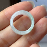 14.9mm A-Grade Natural Light Lavender Green Jadeite Abacus Ring Band No.162511