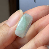 14.9mm A-Grade Natural Light Lavender Green Jadeite Abacus Ring Band No.162511