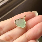Icy A-Grade Light Green Jadeite Lotus Pendant No. 172684