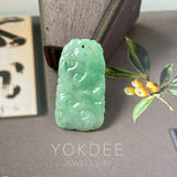 A-Grade Green Jadeite Ruyi Pendant No. 170902