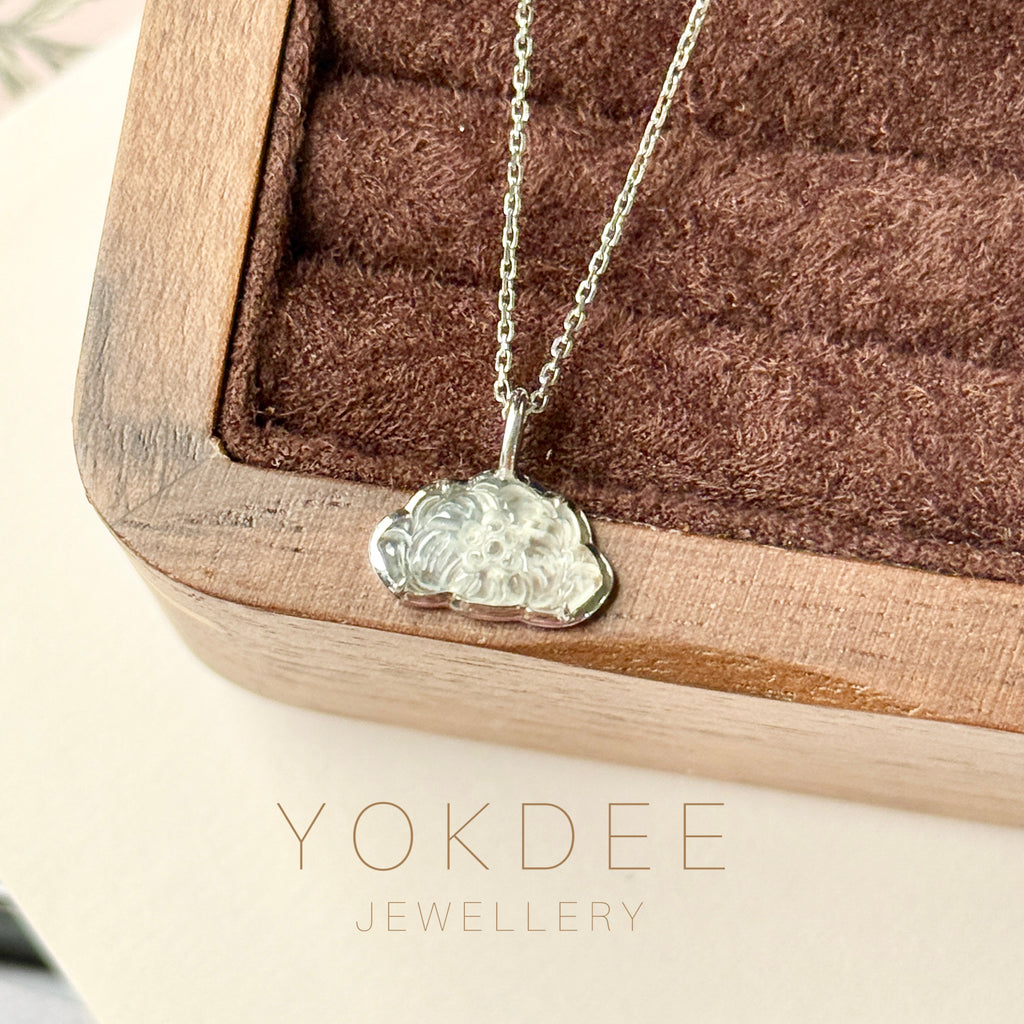 Icy A-Grade Jadeite Lotus Pendant No. 172682