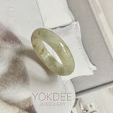 16.9mm A-Grade Natural Light Greenish Yellow Jadeite Ring Band No: 161908