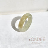 15.9mm A-Grade Natural Light Greenish Yellow Jadeite Ring Band No: 161829