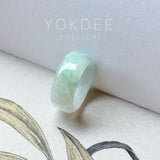 14.9mm A-Grade Natural Light Lavender Green Jadeite Abacus Ring Band No.162511