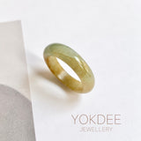 17.1mm A-Grade Natural Yellow Bluish Green Jadeite Ring Band No: 161863
