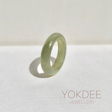 15.4mm A-Grade Natural Yellowish Green Jadeite Ring Band No: 161808