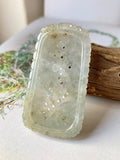 Icy A-Grade Grey Jadeite Pendant with Carvings (Cherry Blossom and Sparrows) No.170853