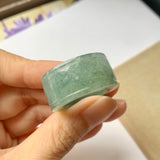 20.2mm A-Grade Natural Bluish Green Jadeite Archer Ring Band No.162250