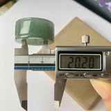 20.2mm A-Grade Natural Bluish Green Jadeite Archer Ring Band No.162250